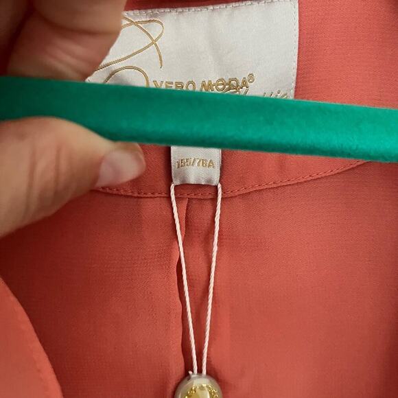 NWT Vero Moda Classic Repeat Mary Drape Open Front Blazer Burnt Orange Womens XS - Picture 9 of 11